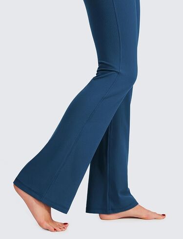 CRZ YOGA Womens Butterluxe Ribbed High Waist Flare Leggings 31" - Bootcut Wide Leg Yoga Pants with Pocket Soft Casual Lounge in Saudi Arabia
