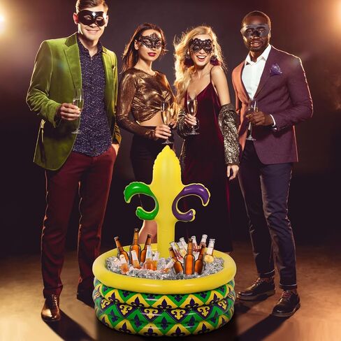 Bencailor 2 Pcs Mardi Gras Inflatable Cooler Mardi Gras Party Decoration Carnival Mask Inflatable Drink Cooler Blow up Ice Drink Holder for Mardi Gras Party Outdoor and Indoor Decoration Supplies in Saudi Arabia