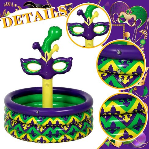 Bencailor 2 Pcs Mardi Gras Inflatable Cooler Mardi Gras Party Decoration Carnival Mask Inflatable Drink Cooler Blow up Ice Drink Holder for Mardi Gras Party Outdoor and Indoor Decoration Supplies in Saudi Arabia