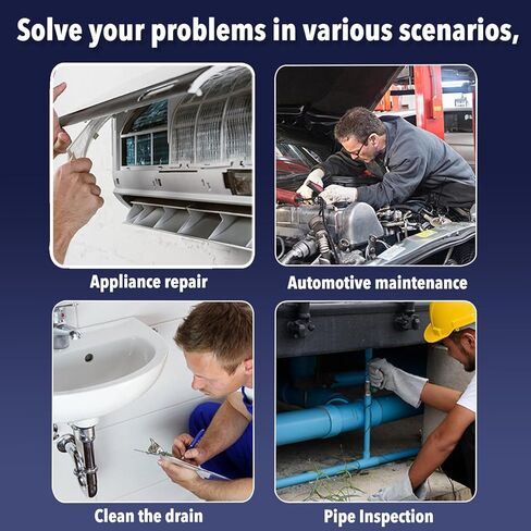 كاميرا المنظار مع الضوء، كاميرا فحص مع كاميرا صغيرة مقاومة للماء بدقة 1920 بكسل، أداة رائعة مع 8 مصابيح LED قابلة للتعديل. كاميرا مجاري مع كابل شبه صلب بطول 10 أقدام، كاميرا صغيرة لهواتف iPhone وiPad وSamsung in Kuwait