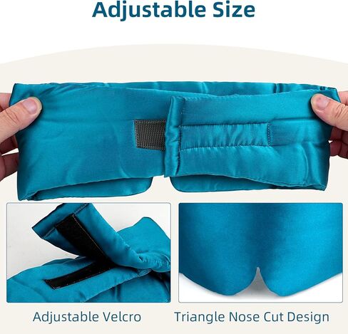 Silk Sleep Mask, WOVTE 100% Mulberry Silk Sleep Mask for Women Man with Adjustable Headband, Soft Pressureless Total Blackout for Sleep, Travel Rest and Office Large Size (Peacock Blue) in Saudi Arabia