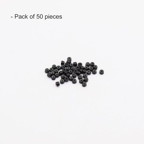 M2.5 x 0.45 مللي متر نايلون إدراج صواميل سداسية ، الكربون الصلب الأسود الزنك مطلي عرافة قفل المكسرات متري الخشنة المواضيع 50 قطعة in Kuwait