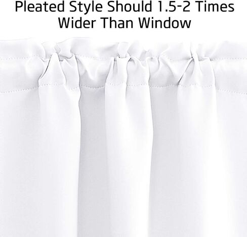 NICETOWN Bathroom Window Curtains - Rod Pocket Blackout Curtains Small Window Short Drapes for Kitchen Bedroom Living Room Kids Nursery Room RV, W29 x L30 inch per Panel, Pure White, 2 Panels in Saudi Arabia