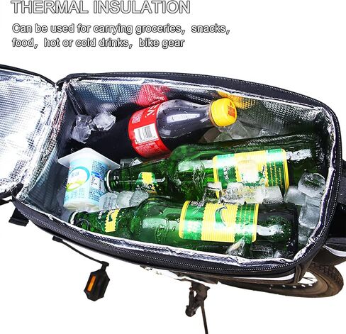 حقيبة جذع الدراجة من ArcEnCiel، حقيبة حامل خلفي لرف الدراجة سعة 9 لتر، حقيبة أمتعة للدراجة معزولة وحقيبة كتف للركاب in Kuwait