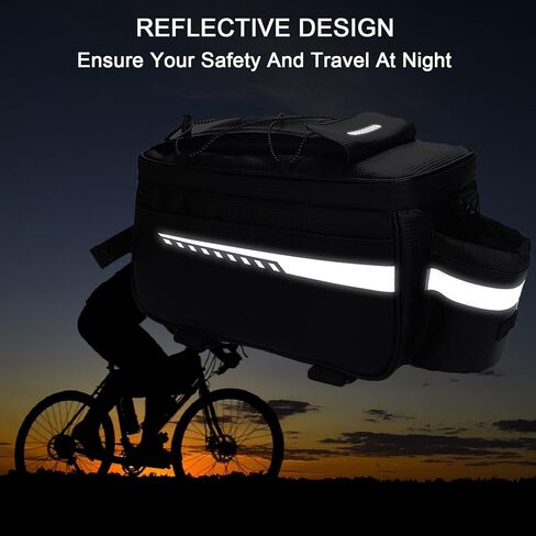 حقيبة جذع الدراجة من ArcEnCiel، حقيبة حامل خلفي لرف الدراجة سعة 9 لتر، حقيبة أمتعة للدراجة معزولة وحقيبة كتف للركاب in Kuwait