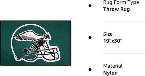 FANMATS 5822 Philadelphia Eagles Starter Mat Accent Rug - 19in. x 30in. | Sports Fan Home Decor Rug and Tailgating Mat - Eagles Helmet Logo in Saudi Arabia