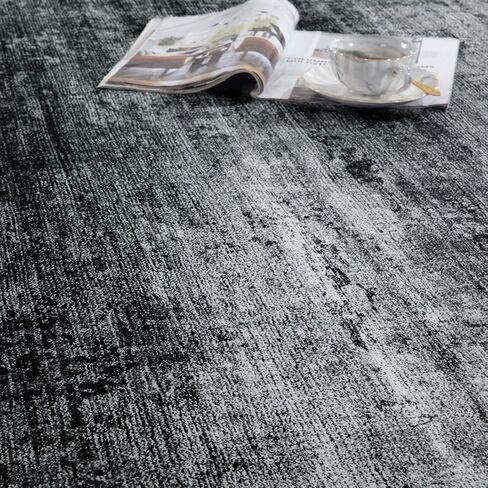 HOMBYS 9x12 Modern Area Rug for Living Room Bedroom, Large Boho Floor Carpet with Non-Slip Backing for Indoor Office Dining Room, Abstract Home Deco Non-Shedding, Khaki, Machine Washable in Kuwait