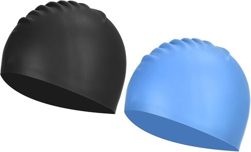 PATIKIL Silicone Swim Cap, Waterproof Swimming Hat Non-Slip Adult Swimming Caps for Women and Men Swim Training Racing in Saudi Arabia