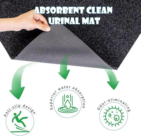Urinal Mats (6 Pieces) - Urinal Mats for Men Bathroom Non-Slip Water Absorption Deodorization Black Floor Urine Mats - Heavy Duty in Saudi Arabia