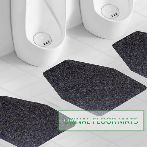 Urinal Mats (6 Pieces) - Urinal Mats for Men Bathroom Non-Slip Water Absorption Deodorization Black Floor Urine Mats - Heavy Duty in Saudi Arabia