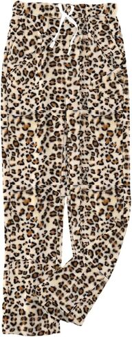 Cromoncent Women's Plush Pajama Pants with Drawstring Fuzzy Flannel Pj Lounge Bottoms Sleepwear in Saudi Arabia