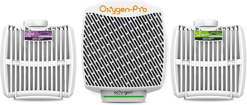 Oxygen-Pro - Starter Kit - Commercial Air Freshener and Deodorizer, Wall Mounted, Battery Operated Automatic Dispenser, Odor Eliminator, and Fragrancing System (Medium Scent) 120 Day Supply in Saudi Arabia