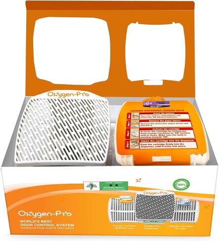 Oxygen-Pro - Starter Kit - Commercial Air Freshener and Deodorizer, Wall Mounted, Battery Operated Automatic Dispenser, Odor Eliminator, and Fragrancing System (Medium Scent) 120 Day Supply in Saudi Arabia