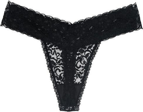 Pack Of 10 Black Lace Women Thong Underwear Low Waist Sexy Cheeky Lingerie See-Through Panties Trim Plus Size in Kuwait