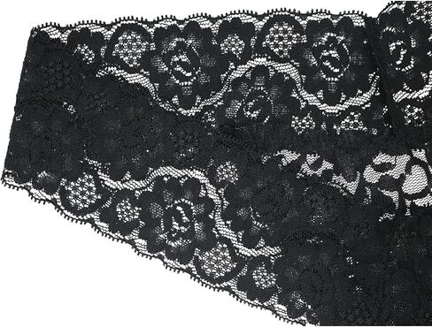 Pack Of 10 Black Lace Women Thong Underwear Low Waist Sexy Cheeky Lingerie See-Through Panties Trim Plus Size in Kuwait