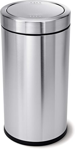 simplehuman 55 Liter / 14.5 Gallon Commercial Swing Top Trash Can, ADA-Compliant, 11-20 Gallons, Brushed Stainless Steel in Saudi Arabia