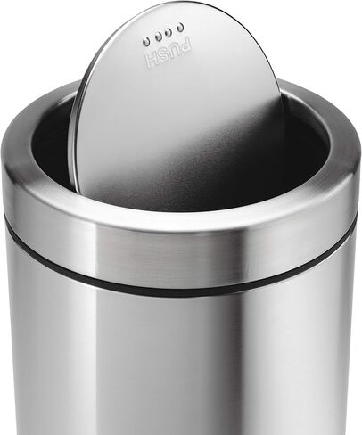 simplehuman 55 Liter / 14.5 Gallon Commercial Swing Top Trash Can, ADA-Compliant, 11-20 Gallons, Brushed Stainless Steel in Saudi Arabia