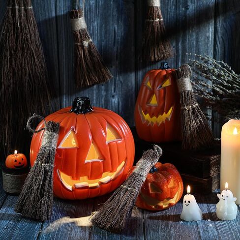 4 قطع مكانس القرفة 7 بوصة مكنسة هيذر التقليدية مكنسة الساحرات مكنسة القرفة الصغيرة ديكور المطبخ للهالوين لحماية الباب هدايا المنزل للهالوين الخريف in Kuwait