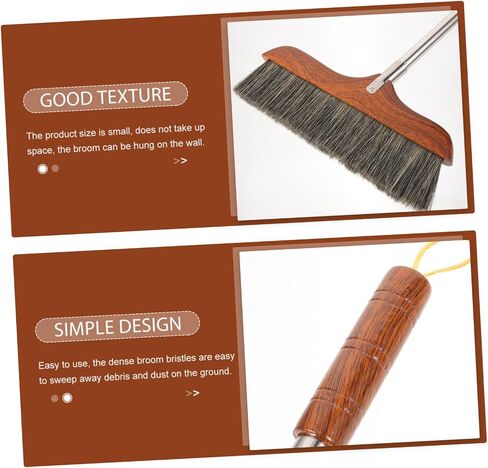 Horsetail Broom Home Cleaning Device Reusable Broom Bathroom Cleaning Device Cleaning Brush Garbage Sweeping Tool Floor Wiper Stable Broom Long Handle Cleaning Broom in Saudi Arabia