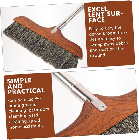 Horsetail Broom Home Cleaning Device Reusable Broom Bathroom Cleaning Device Cleaning Brush Garbage Sweeping Tool Floor Wiper Stable Broom Long Handle Cleaning Broom in Saudi Arabia