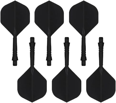 Integrated Dart Flights Standard Shape - 6 Pieces, Training Dart Shaft and Flights, Dart Shafts and Flights for 2BA Dart Barrels Dart Games Accessories Equipment Supplies - Black in Saudi Arabia