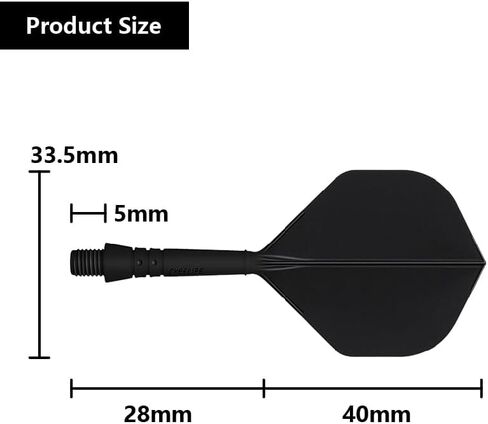 Integrated Dart Flights Standard Shape - 6 Pieces, Training Dart Shaft and Flights, Dart Shafts and Flights for 2BA Dart Barrels Dart Games Accessories Equipment Supplies - Black in Saudi Arabia