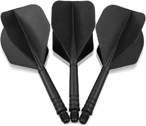 Integrated Dart Flights Standard Shape - 6 Pieces, Training Dart Shaft and Flights, Dart Shafts and Flights for 2BA Dart Barrels Dart Games Accessories Equipment Supplies - Black in Saudi Arabia