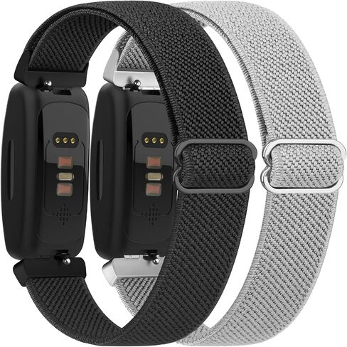 2 Pack Adjustable Elastic Bands for Fitbit Inspire 2 Bands/Inspire HR/Inspire/Ace 3/Ace 2, Soft Stretchy Nylon Loop Strap Replacement Wristband for Women Men in Saudi Arabia