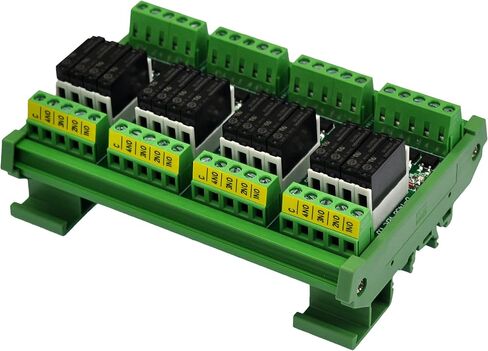 DIN Rail Mount AC/DC 5V 12V 24V SPST-NO 5Amp Power Relay Module (AC/DC 5V, 16 Channels) in Kuwait