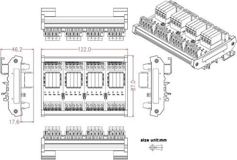 DIN Rail Mount AC/DC 5V 12V 24V SPST-NO 5Amp Power Relay Module (AC/DC 5V, 16 Channels) in Kuwait