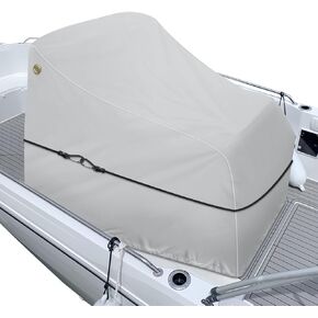 Boat Center Console Cover, 1200D Waterproof Center Console Cover for Boat with Windproof Elastic Strap, Heavy Duty Marine Grade Polyester Boat Console Cover, Black, 30" L x 40" W x 44" H