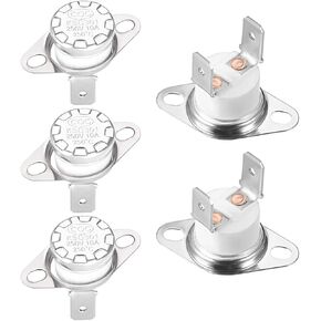 uxcell KSD301 Thermostat 250°C/482°F 10A Normally Closed N.C Adjust Snap Disc Temperature Switch for Microwave,Oven,Coffee Maker 5pcs