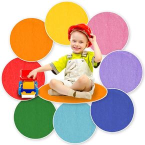 8 Pcs Kids Carpet Circle Seats 16" Kids Floor Cushions Classroom Carpet Round Soft Warm Floor Rug Mat (style1-8)