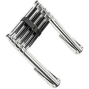 Telescopic 4 Step Ladder Telescoping Boat Ladder Ladder with Handrails Extendable Stepladder for Boat Yacht or Swimming Pool