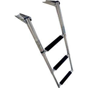 MARINE CITY Stainless Steel 3-Step Telescoping Drop Ladder Strong and Durable (Max Load Capacity 400 LBS) for Boats – Ships – Marines – Yachts (Pack of 1)