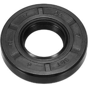 PATIKIL Oil Seal, TC 17mm x 35mm x 7mm Nitrile Rubber Cover Double Lip Spring Loaded Oil Shaft Seal for Bearing Shaft, Black in Saudi Arabia