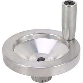 Tissting Hand Wheel 80mm Aluminum Alloy Round Rotary Hand Crank with Circle Scale and Revolving Shank, Detachable Handwheel for Milling Machines Lathes