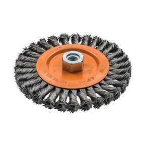 Walter 13L604 Knot Twisted Wire Wheel Brush 6 in. Carbon Steel Finishing Brush