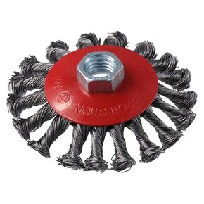 4 Inch Twist Knotted Wire Wheel Brush,Twisted Wheel Wire Brush,Wire Wheel Cup Brush Set for Tasks Such As Grinding, Polishing, and Rust Removal