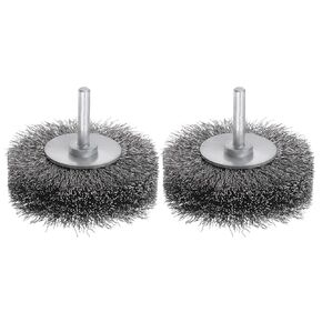 uxcell 2PCS Wire Wheel Brush for Drill Attachment 2" Carbon Steel Wire for Cleaning Removal Rust Stripping Corrosion