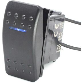 X-Haibei Marine 2 Position Rocker Switch On Off 12V 24V Spst Waterproof 3 Pin Blue LED Light