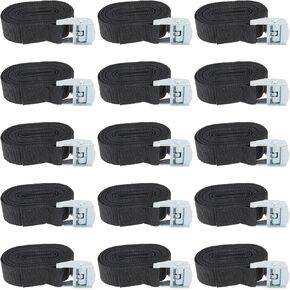 15 Pack 6.5 Feet x 1 Inch Lashing Straps, Cam Buckle Tie Down Strap up to 660 Lbs for Kayak, Truck, Cargo, Car Roof Rack, Boat, Luggage