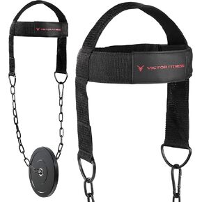 حزام الرقبة لتدريب الأثقال | معدات تمرين الرقبة لرفع وحزام رفع الرأس | حزام تدريب للرقبة شديد التحمل قابل للتعديل مع سلسلة فولاذية وحلقات على شكل حرف D in Kuwait