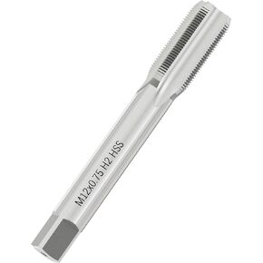 Metric Machine Tap M12 x 0.75, HSS 6542 Screw Tap H2, 3 Straight Flutes Thread Hole Repair Tools, Screw Milling Threading Machinist Repair(M12 x 0.75mm)