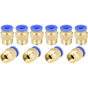 PC10-03 Push to Connect Fittings, 10mm Tube OD x 3/8" G Thread, Straight Pneumatic Quick Fitting Air Line Connector,One Touch Hose Connector,Pneumatic Air Straight Fitting 10Pcs