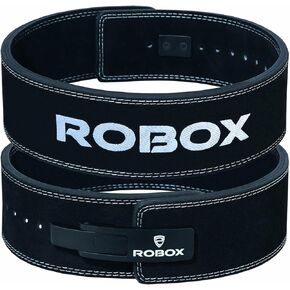 حزام رافعة رفع الأثقال من روبوكس - 4 بوصات دعم خلفي 10 ملم من الجلد السويدي، رفع الأثقال، القرفصاء، كمال الأجسام، صالة الألعاب الرياضية، التمرين، حزام رفع الأثقال للرجال والنساء in Kuwait