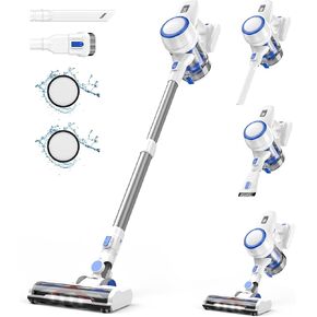 Cordless Vacuum Cleaner, 180W Stick Vacuum with 45 Mins Runtime, 2 Suction Modes, Anti-Tangle Brush Head, Lightweight Vacuum Cleaner for Home