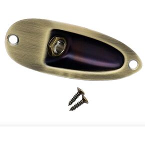 1/4 Guitar Jack Plate Socket Input Jack Socket Plate Output Loaded For Fender Stratocaster Strat (Bronze), MMS-JP092