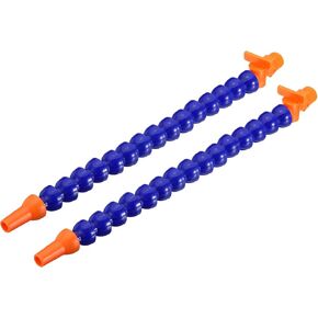 uxcell 3/8" Thread Flexible Water Oil Coolant Pipe Hose, 30mm Plastic Adjustable Round Nozzle Cooling Pipe Hose with Switch for Lathe CNC Water Cooling System,2 Pcs