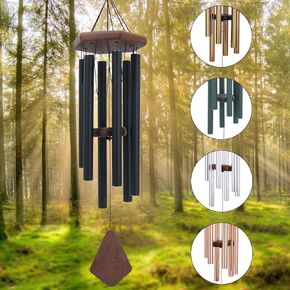 Wind Chimes for Outside Large Deep Tone, 44 Inch Black Memorial Windchimes, Outdoor Wind Chimes Gifts for Housewarming, Mother's Day, Christmas, Patio Garden Yard Decoration